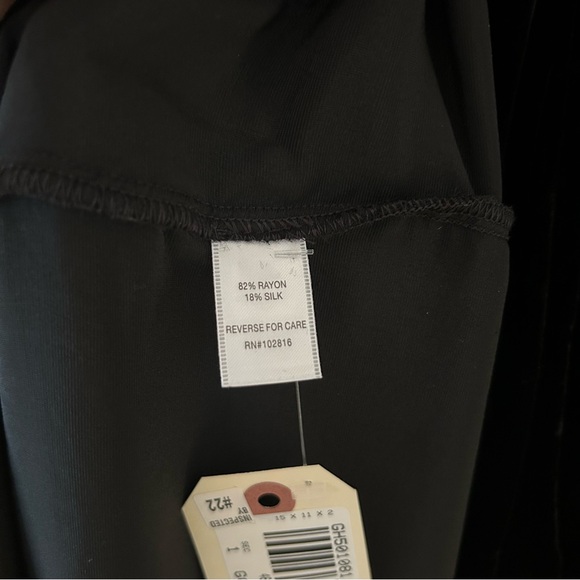 Garnet Hill ~ new ~ Black Velvet Wrap Midi Dress in size 12 - Picture 11 of 16